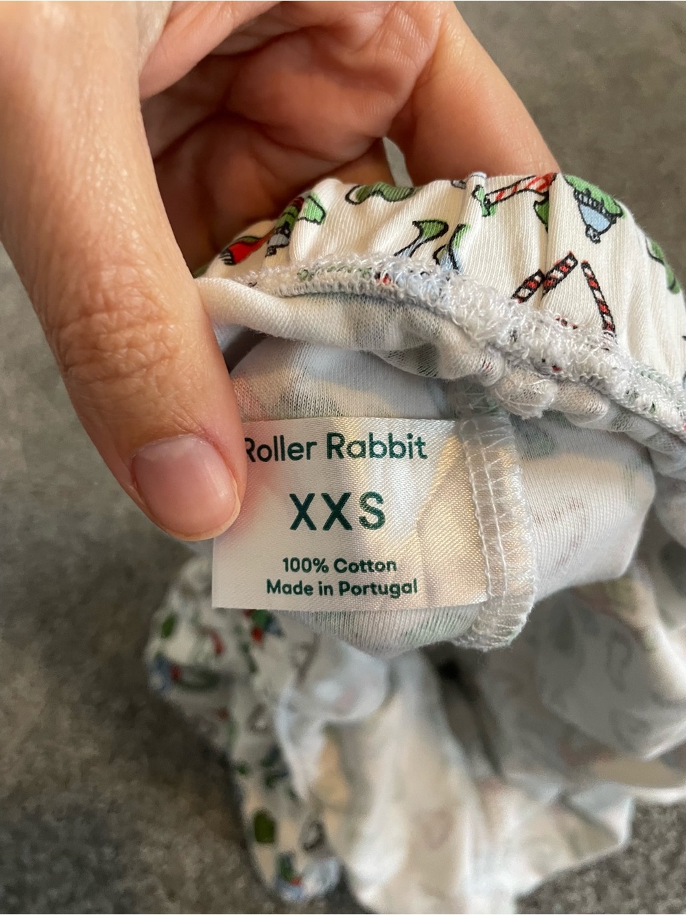 Roller Rabbit White Short Pajama Set with Red Trim and Multicolor Print - Picture 8 of 8